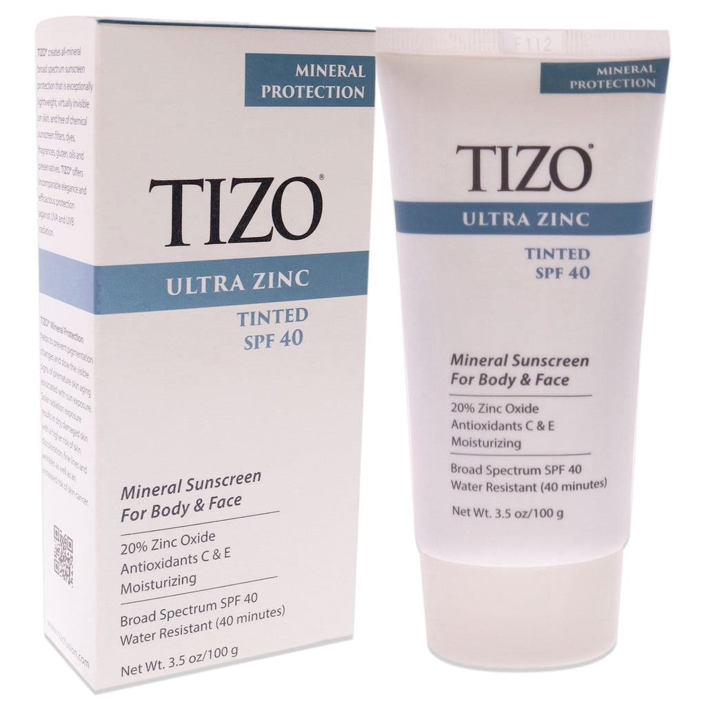 Unisex Mineral Tinted Sunscreen SPF 40 - Moisturizing Zinc Formula 3.5 oz