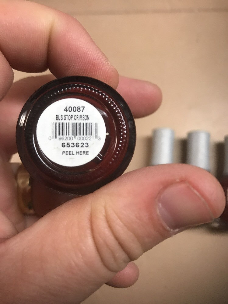 Set of 4 Crimson Nail Lacquer Polish - 0.6oz, Long-Lasting Color