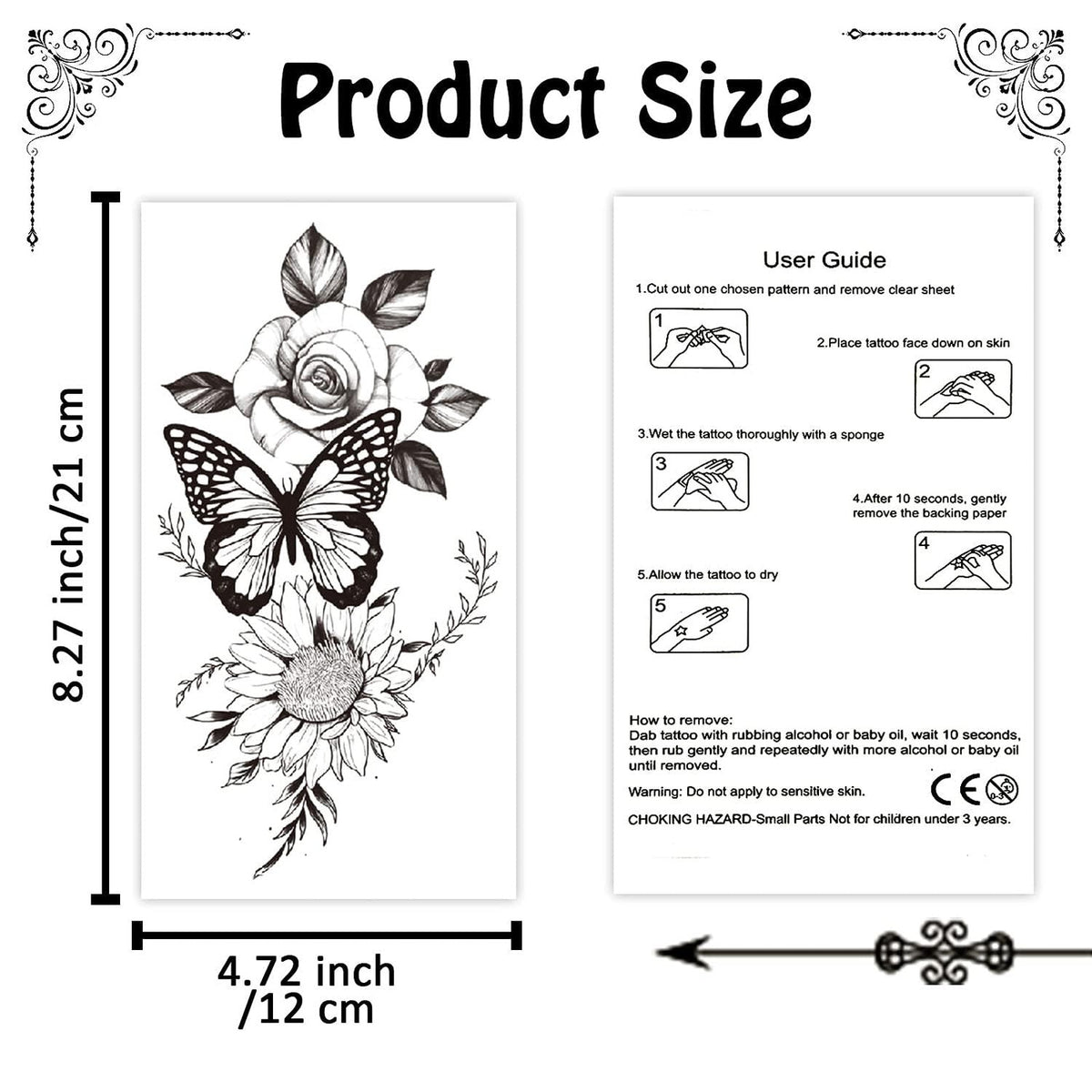 Temporary Floral Arm Sleeve Tattoos for Women – Realistic Long-lasting Water-Resistant