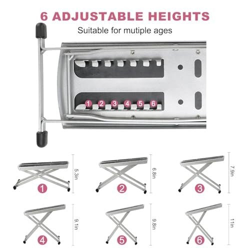 Adjustable Pedicure Foot Stand with Toe Separator - Foldable, Non-Slip Black