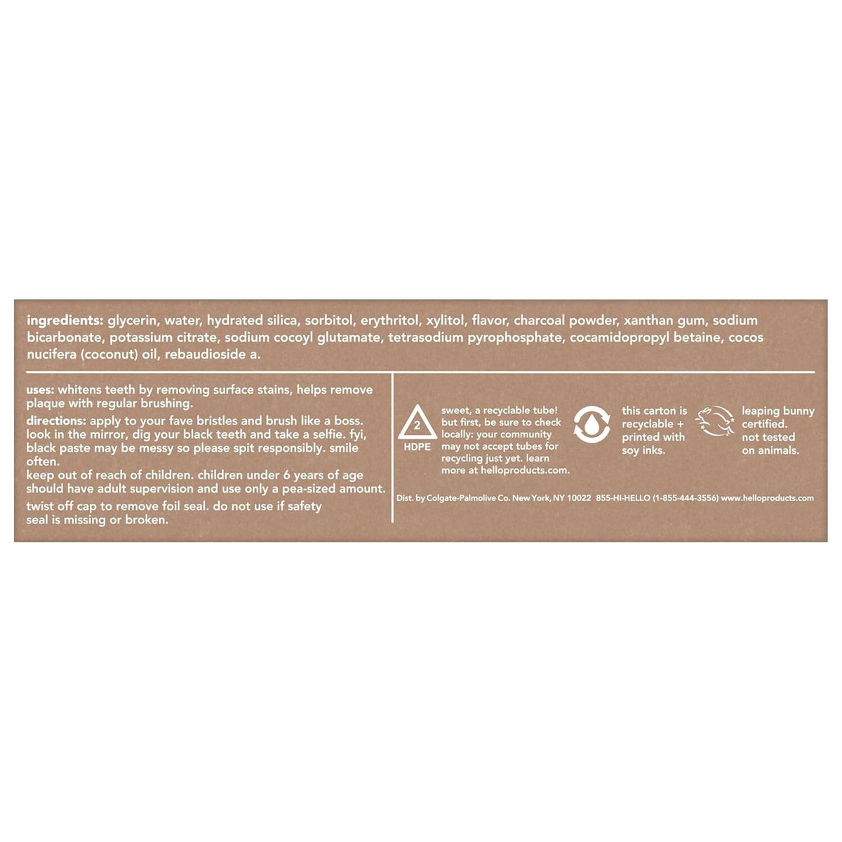 Activated Charcoal Whitening Toothpaste Fluoride-Free Dental Care
