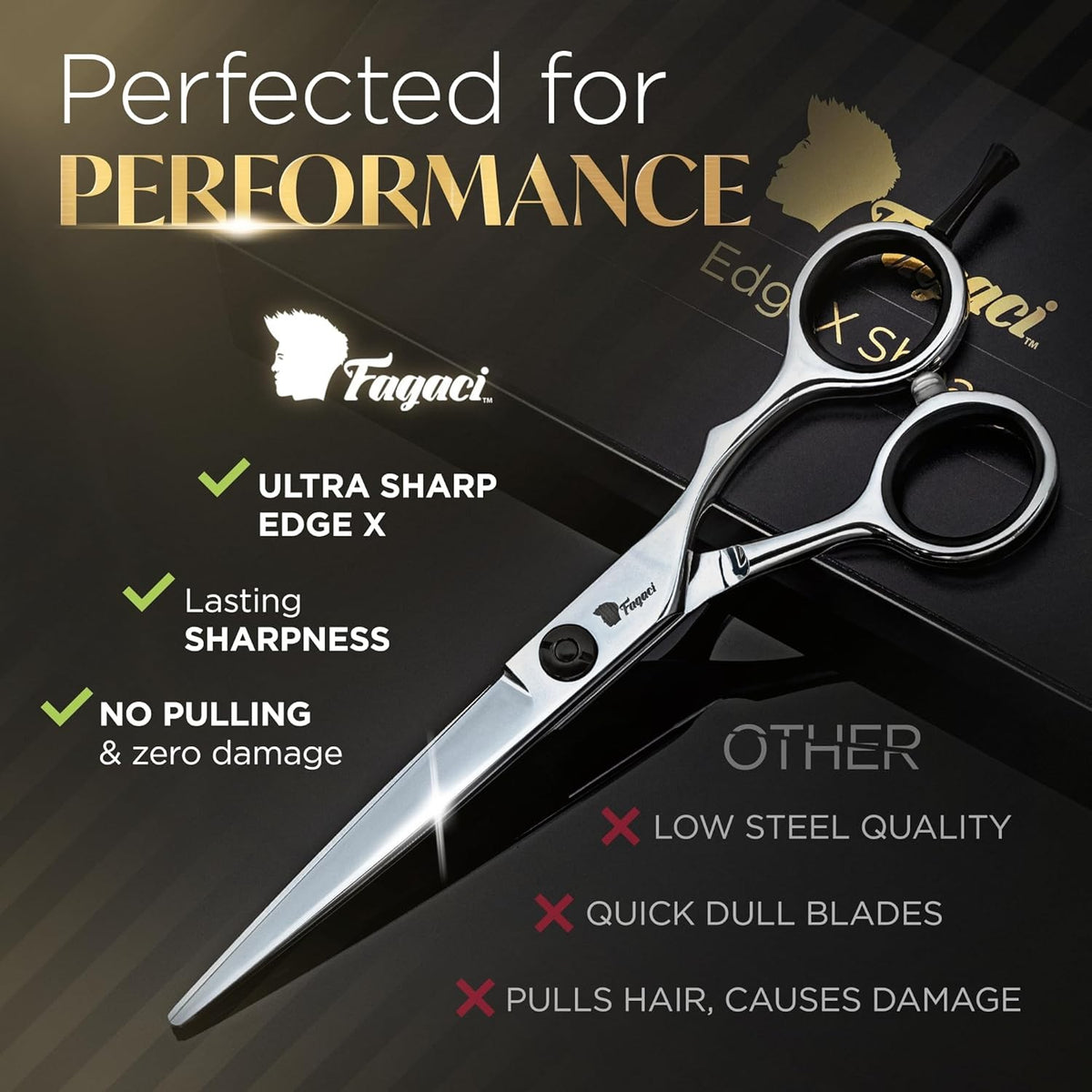 Professional Hair Cutting Scissors 6 Inch Barber Shears for Salon & Home