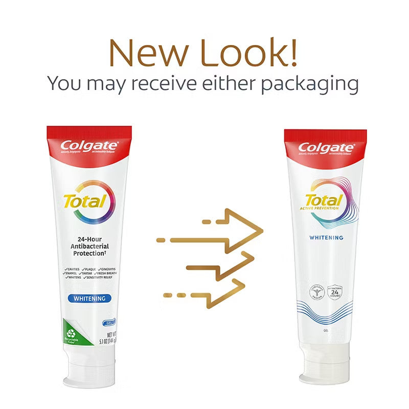 Whitening Gel Toothpaste Pack - Fluoride, Anti-Bacterial, Gental Surface Stain Removal
