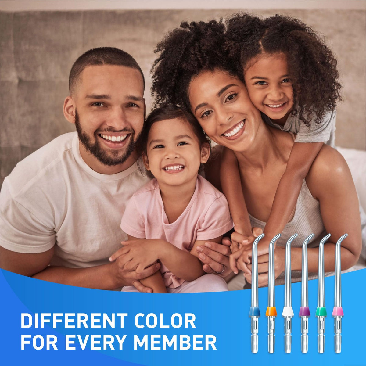 Water Flosser Replacement Tips - Pack of 6 Classic Jet Nozzles for Oral Care