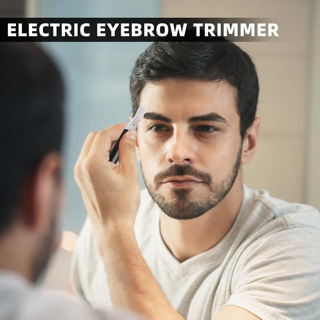 Rechargeable Nose & Eyebrow Trimmer Set for Men Women Face & Ear Grooming