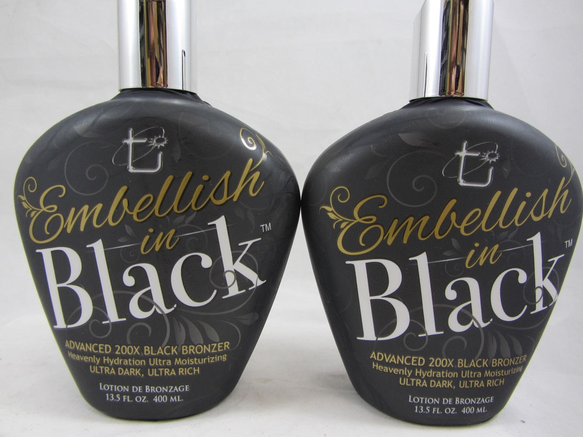 2 Pack Black Bronzer Tanning Lotion by Tan Inc - 200X Deep Color & Moisturizers
