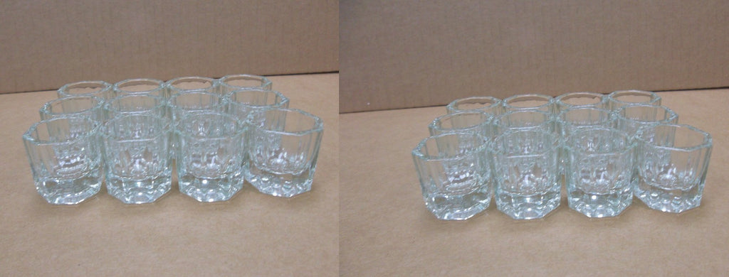 Glass Dappen Dish for Dental Use - 24-Pack Liquid Container, Acetone, Acrylic