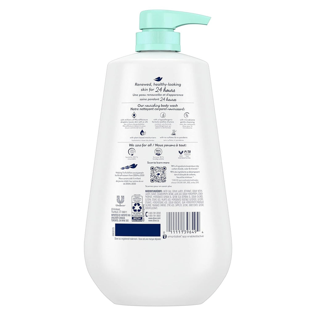 Dove Sensitive Skin Body Wash Pack - Hypoallergenic & Paraben-Free, 3 x 30.6 oz