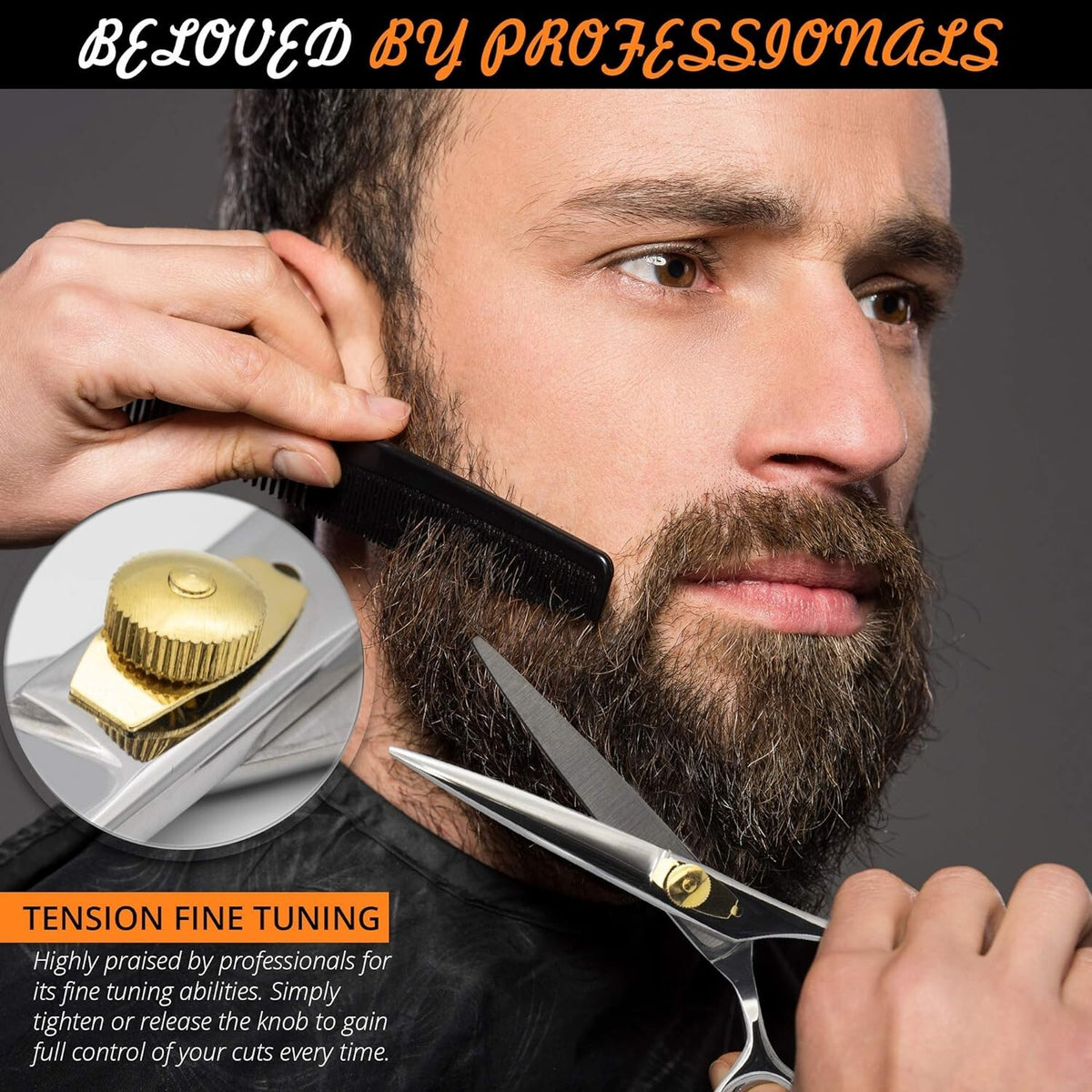 Professional Hair Cutting Scissors Set with Leather Case - Hairdresser Barber Tools