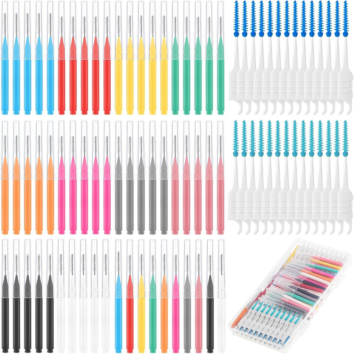 Interdental Brush Set with 255 Pieces for Braces and Teeth Cleaning
