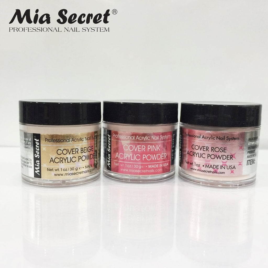 Acrylic Nail Powder Set - Pink, Beige, Rose 1 oz for Salon & Personal Use