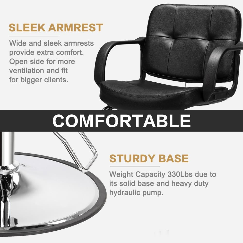 Hydraulic Barber Chair for Salon & Hair Styling - Heavy Duty, Comfortable