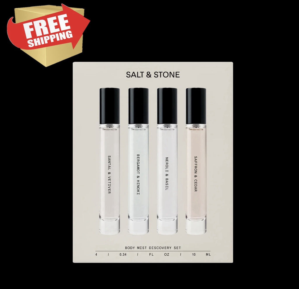 Salt & Stone Body Mist Collection - Unisex Travel Set of 4 Scents