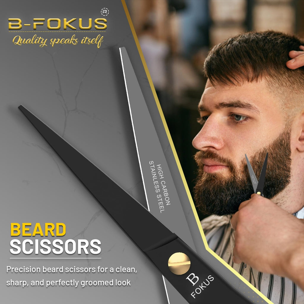 5 Inch Professional Beard Mustache Scissors for Men - Stainless Steel Grooming Tool