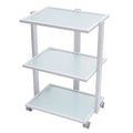 Salon Trolley Esthetician Cart with 3 Glass Shelves - Rolling Beauty Storage Station