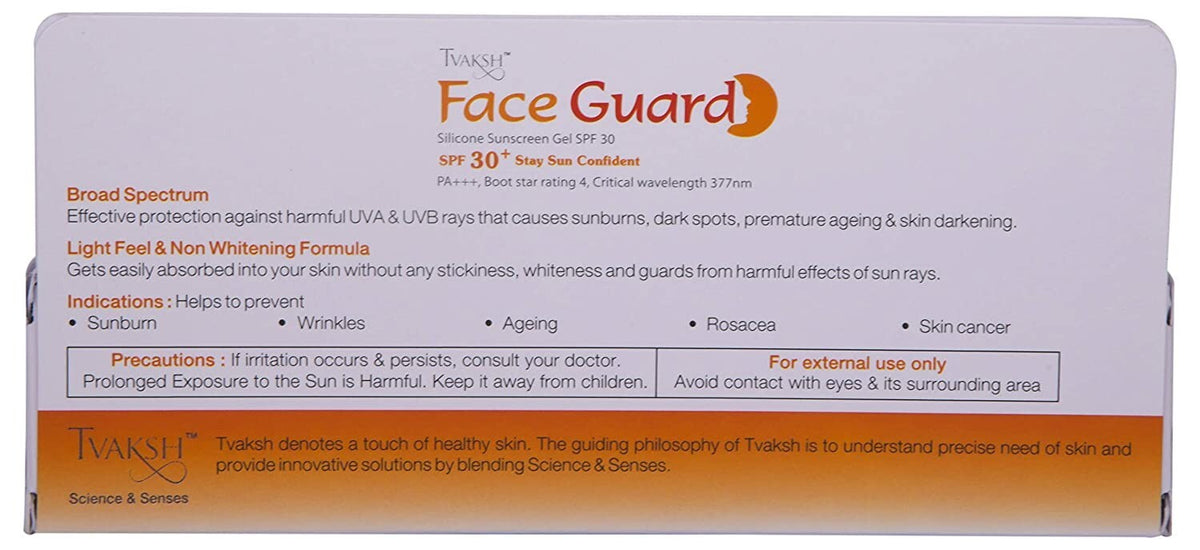 SPF 30 Sunscreen Gel for Face, Broad Spectrum UV Protection 30g