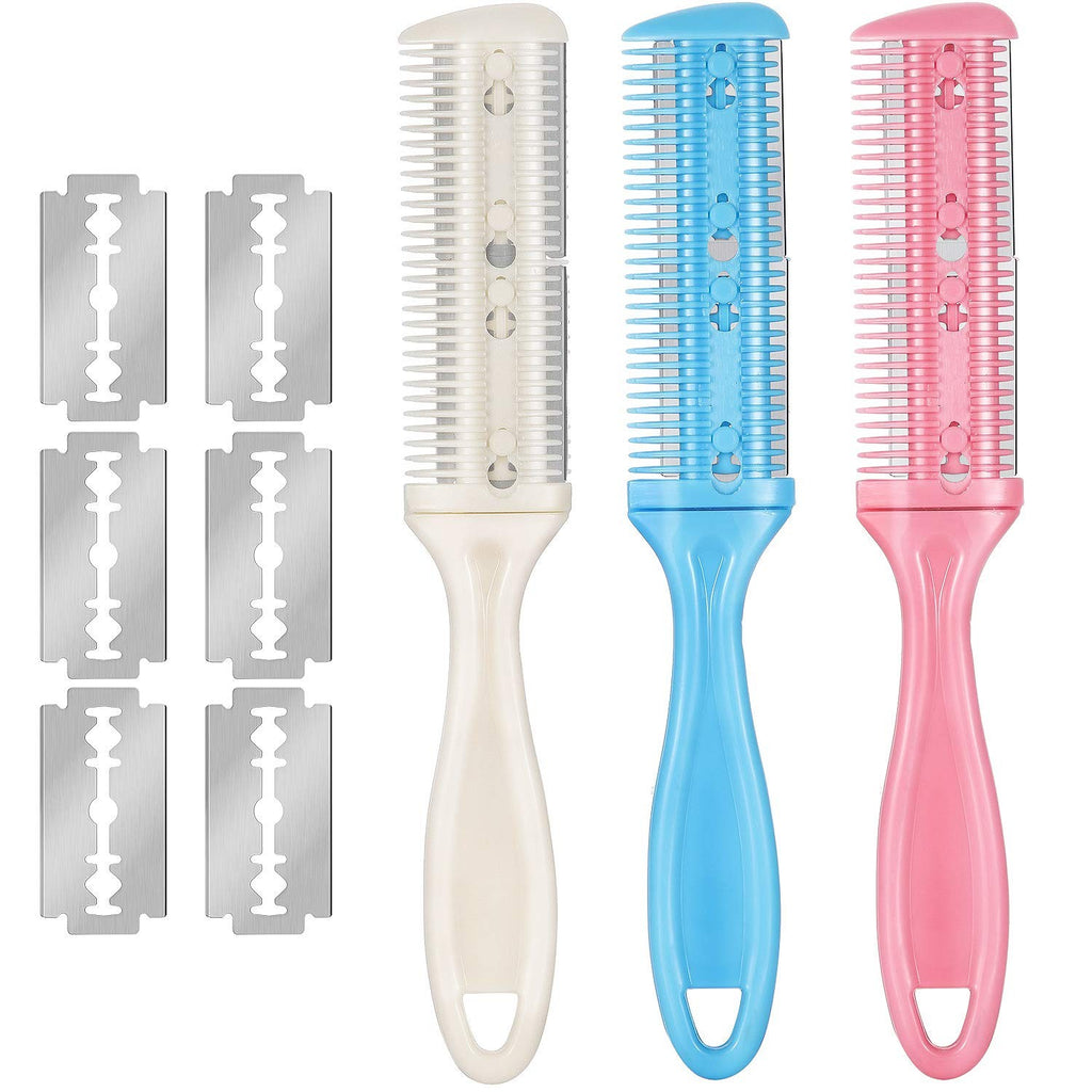 Haircut Razor Comb with Replacement Blades for Styling & Thinning