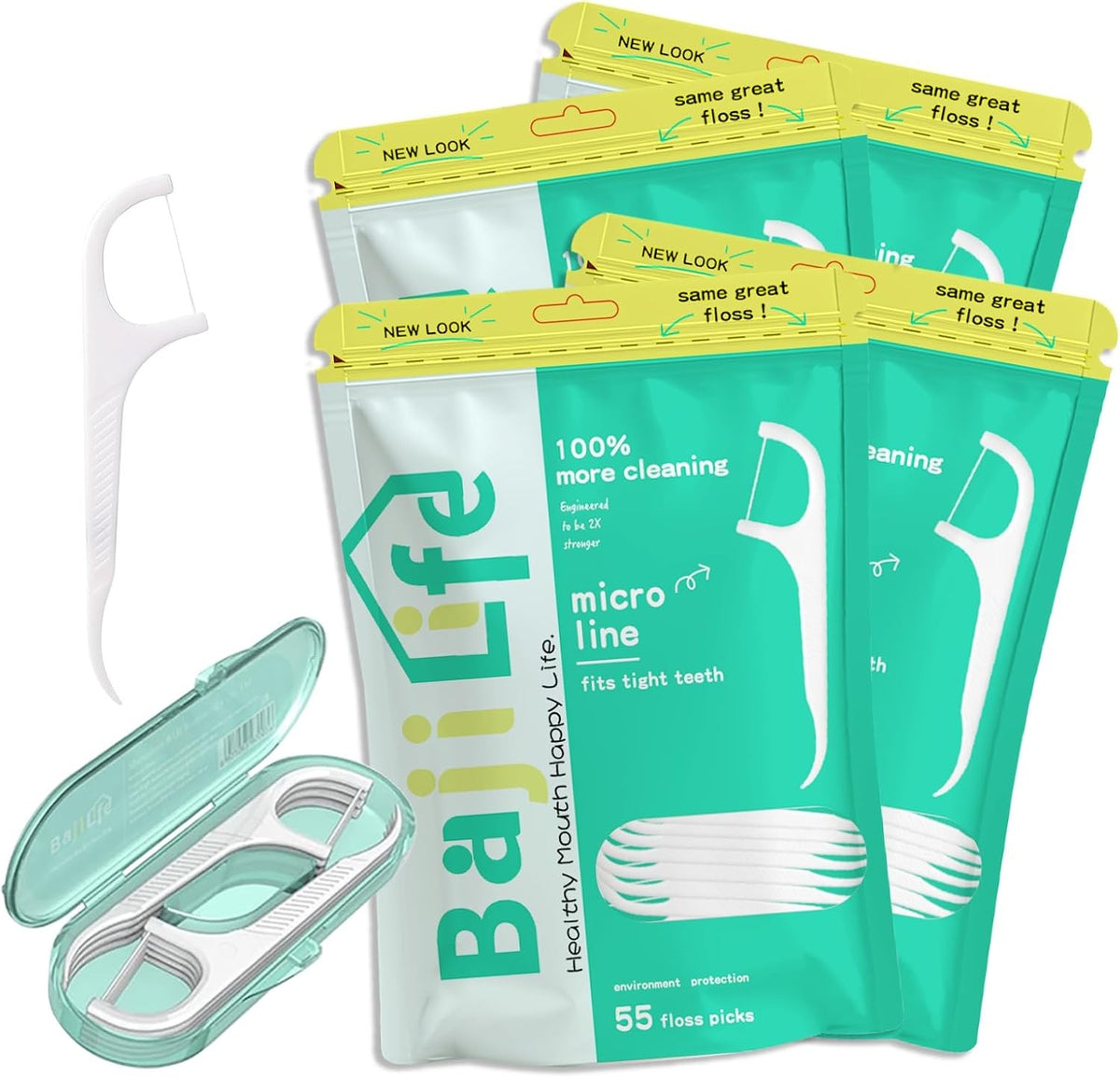 228 Count Dental Floss Picks Set with Portable Cases for Adults & Kids