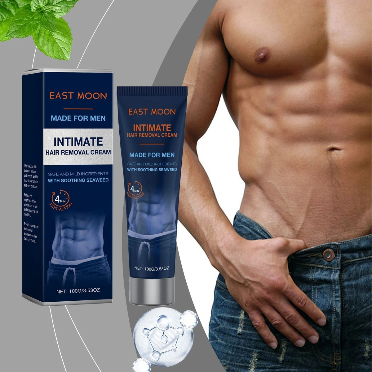 Men's Intimate Hair Removal Cream 100g for Sensitive Skin