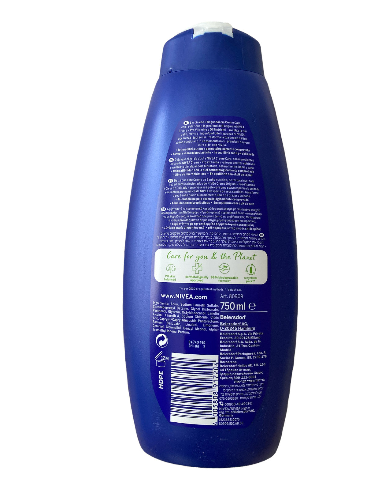Nivea Cream Care Elements & Unique Cream Dermatologically Tested 750ml Pack of 2