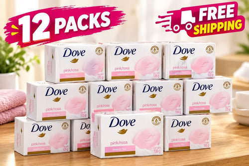 12 Pack Pink Dove Beauty Soap Bars - Moisturizing Cleansing 4.75 oz