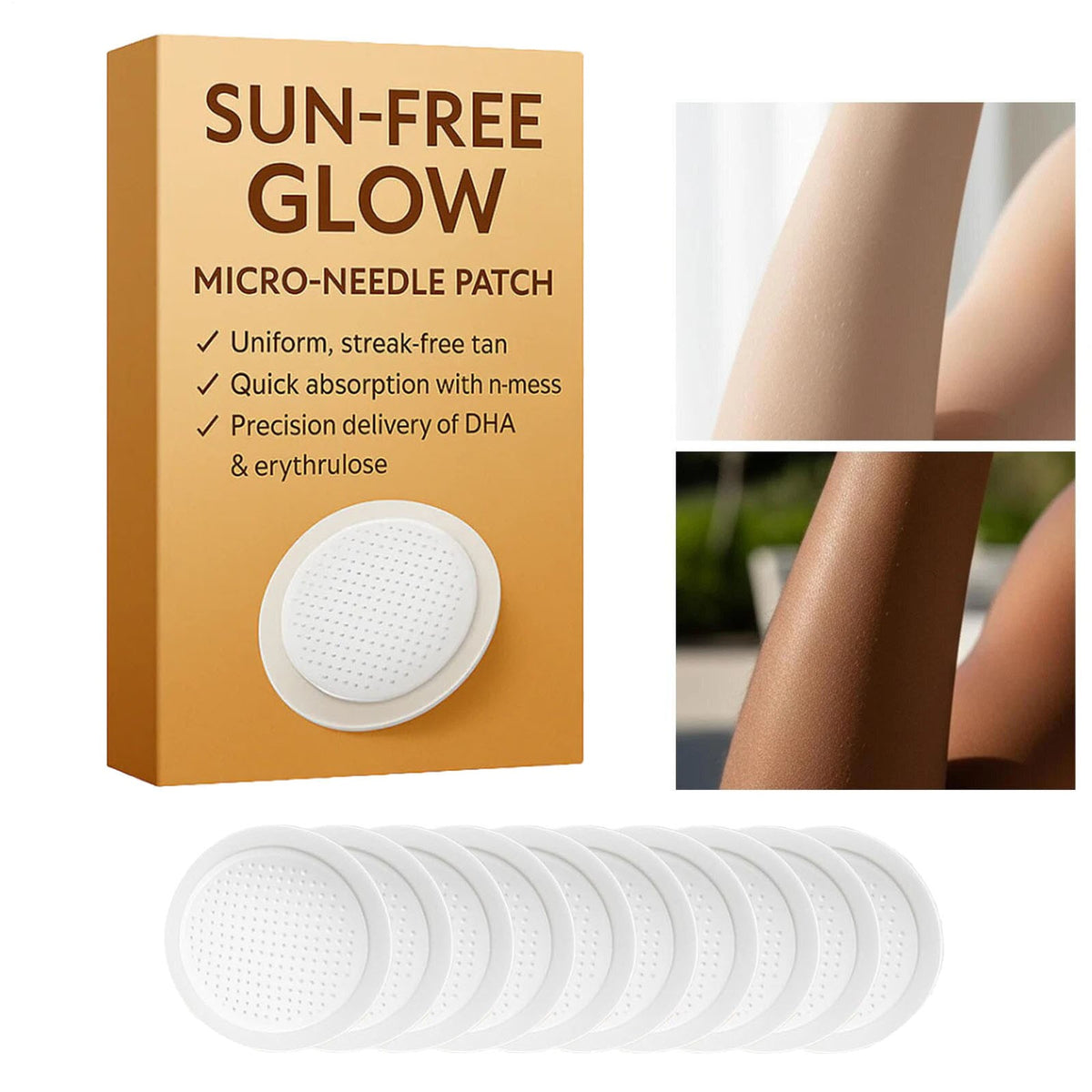 Sun Free Glow Microdarts Tanning Patches Natural Bronze 10-Pack