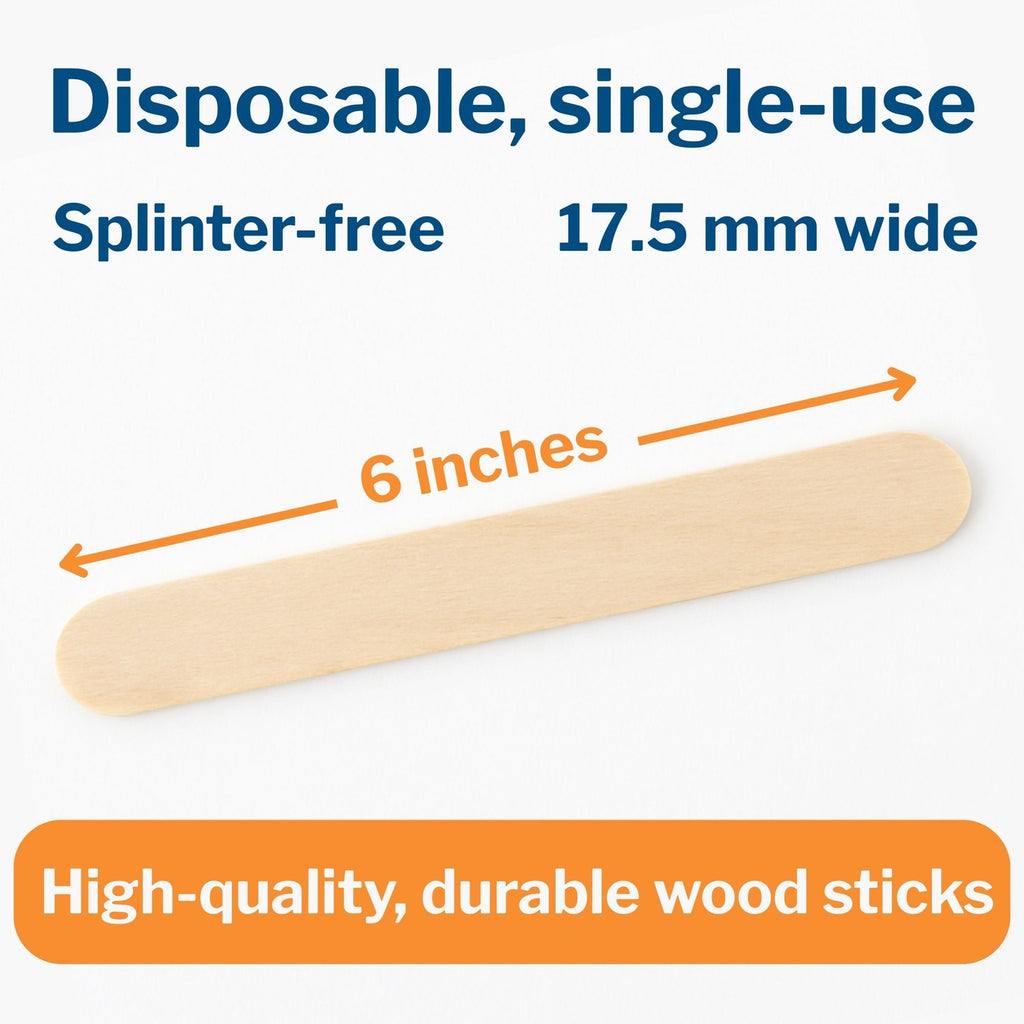 Disposable Wooden Tongue Depressors 6-Inch Unflavored NonSterile - 3 Boxes of 500