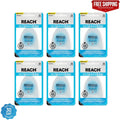 Waxed Dental Floss Pack of 6 - Micro-Grooves, Mint Flavor, 15 Feet