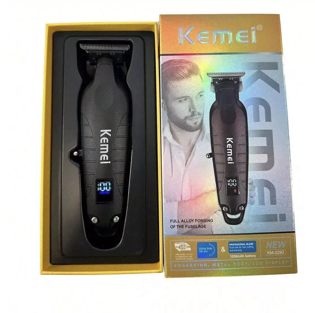 Cordless Zero Gap Hair Trimmer for Barbers and Home Use - Kemei 2293