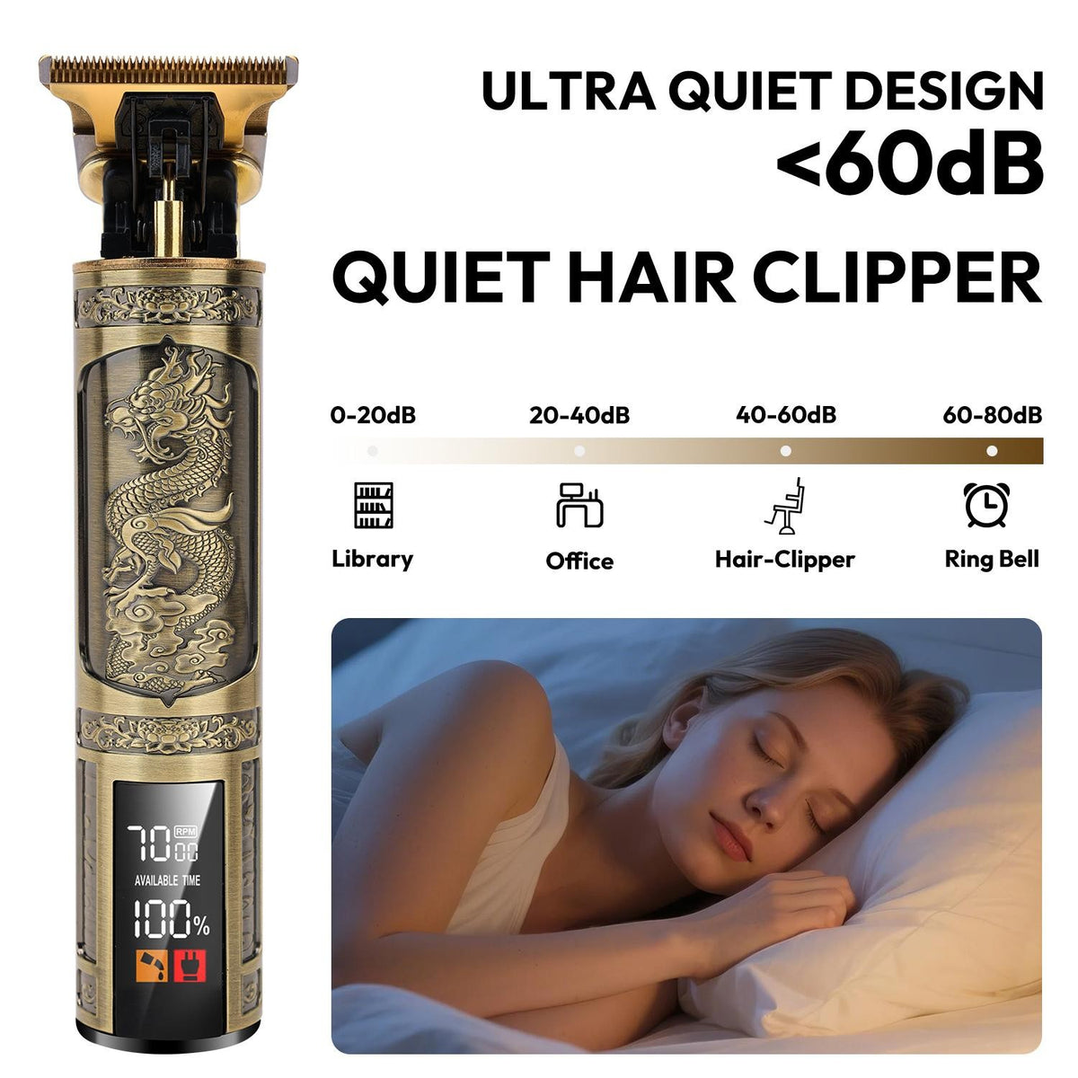 Cordless Professional Hair Clippers for Men with LCD Display & Multiple Attachments