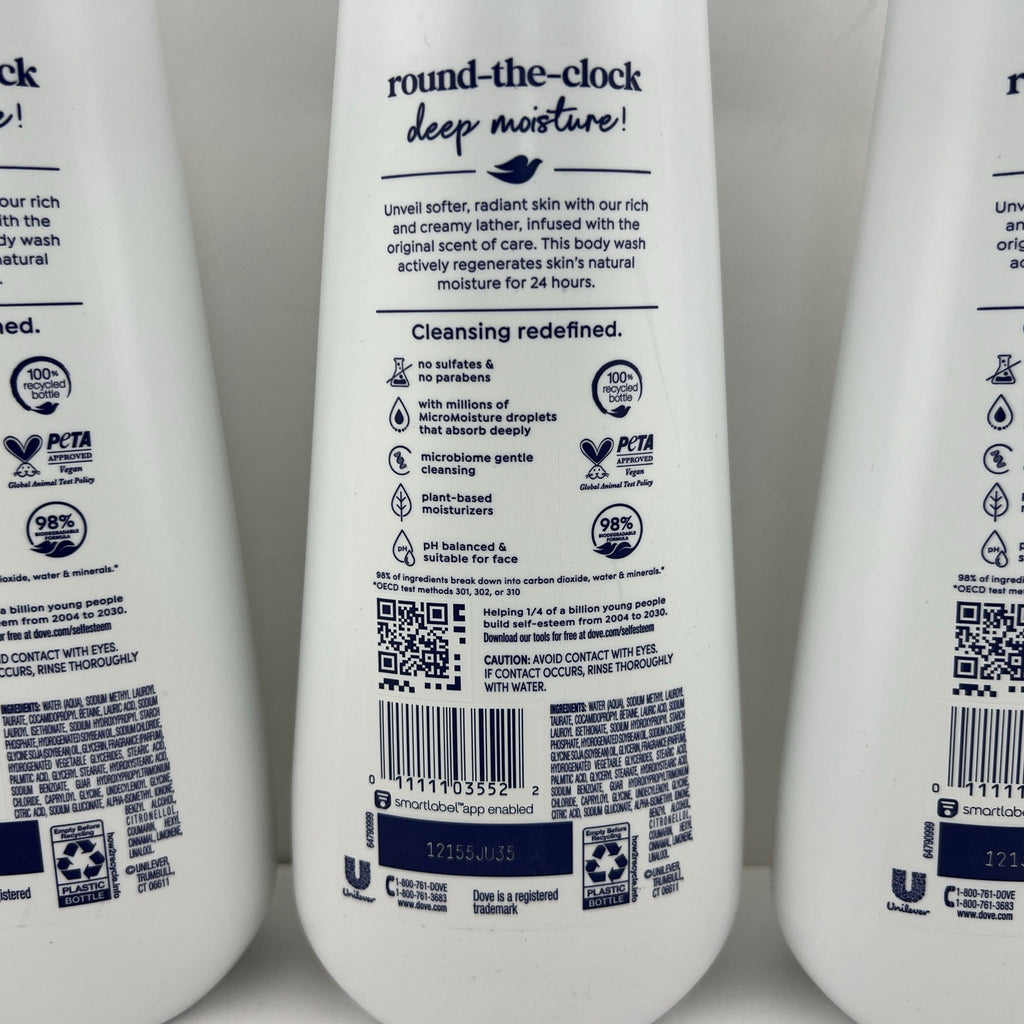 Dove Deep Moisture Body Wash, 23 fl oz Each, 3 PACK - Free Shipping!