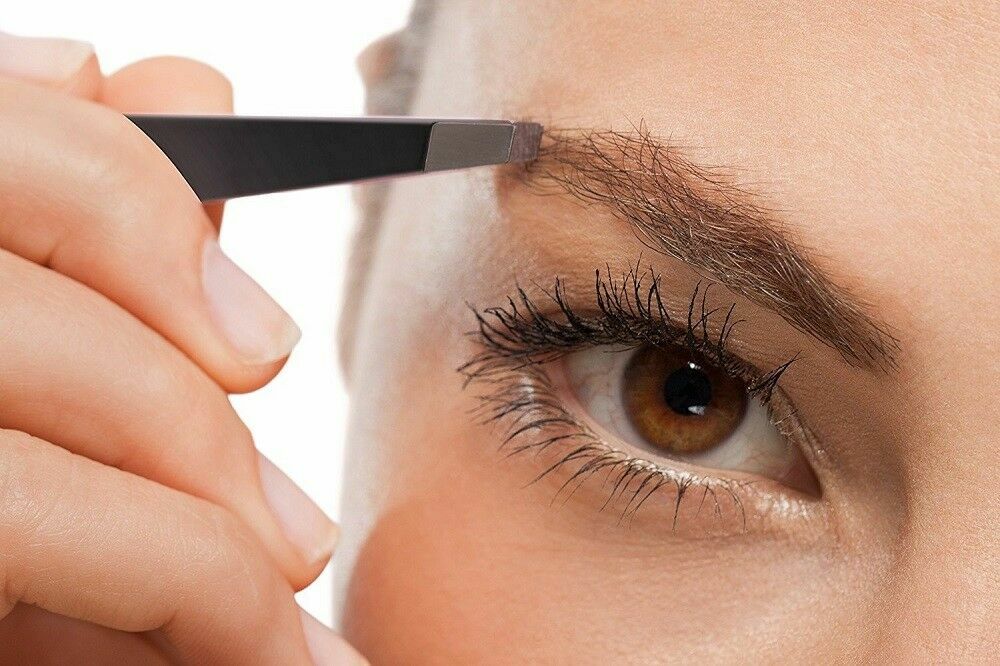 3 Pack Stainless Steel Slant Tip Tweezers for Eyebrow Grooming - Precision Hair Removal Tools