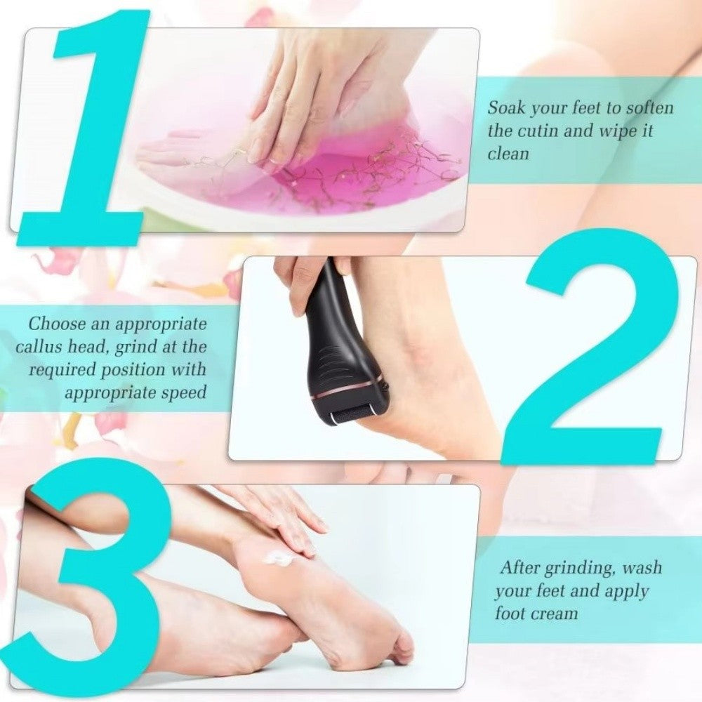 Electric Callus Remover for Feet Portable Pedicure Kit with Multiple Heads