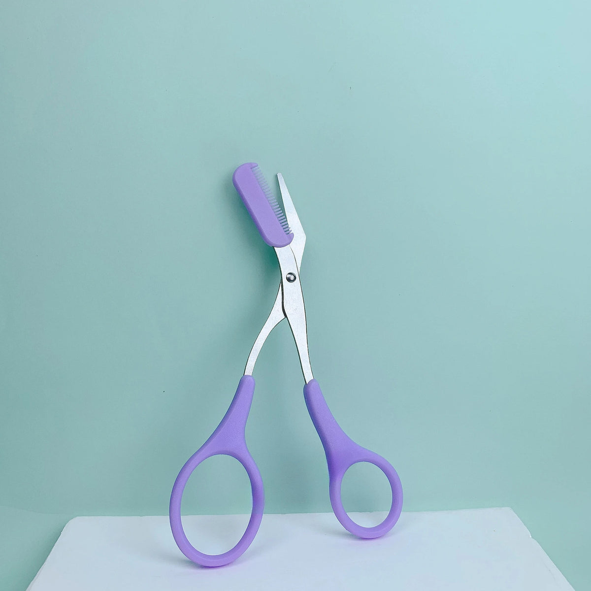 Eyebrow Trimming Scissors with Comb - Stainless Steel Grooming Tool