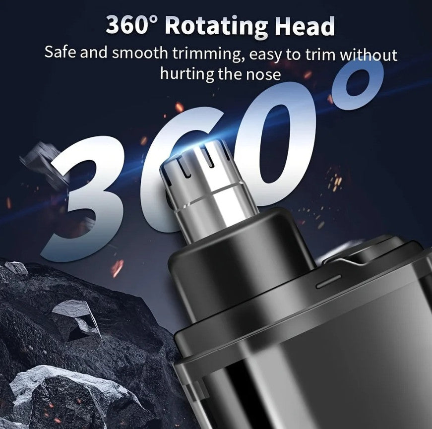 USB Rechargeable Nose & Ear Hair Trimmer - Compact Electric Grooming Tool