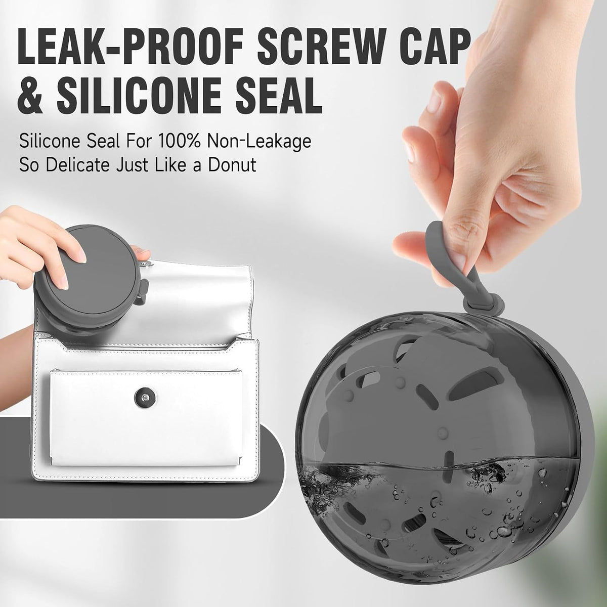 Portable Denture Bath Case Cup with Leak Proof Design for Travel & Storage
