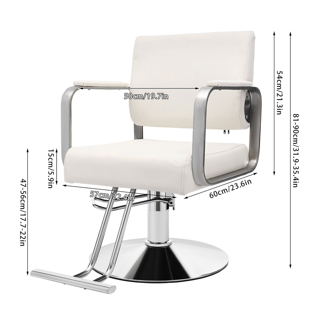 Rotatable Salon Barber Chair for Hairdressing Tattoo Artists - Adjustable Height, Durable PU Cushion