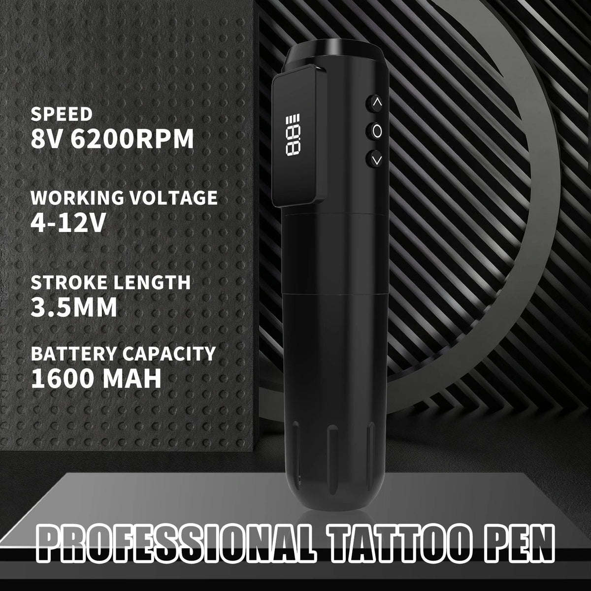 Rotary Tattoo Pen Kit with Power Supply, Cartridges & Practice Skin