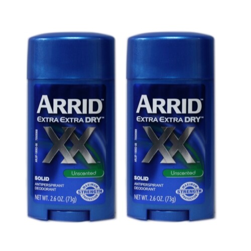 2 Pack Unscented Solid Antiperspirant Deodorant 2.6 Oz - Extra Extra Dry