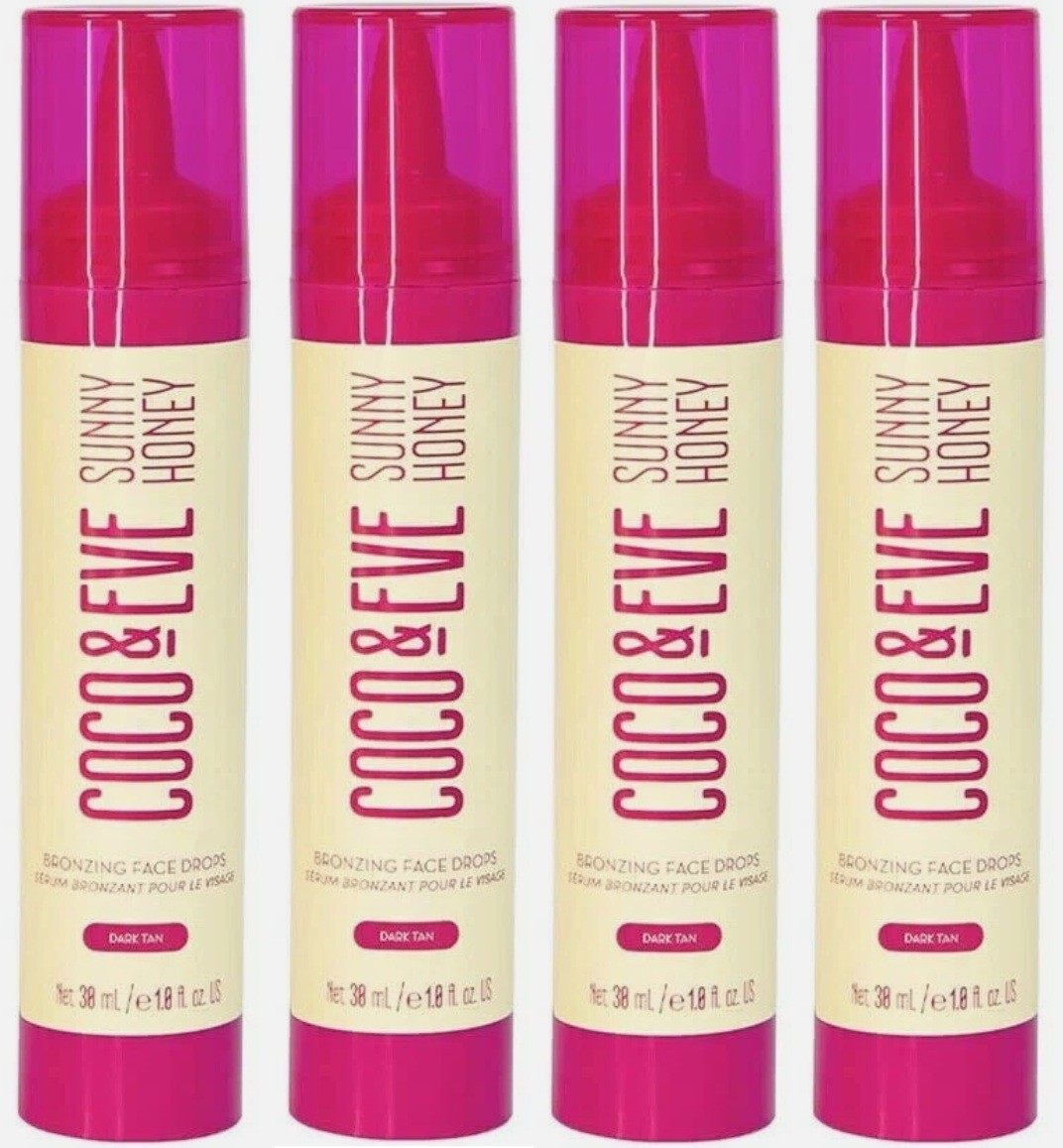 Coco & Eve Sunny Honey Bronzing Face Drops Dark Tan Set of 4 - 30ml Each