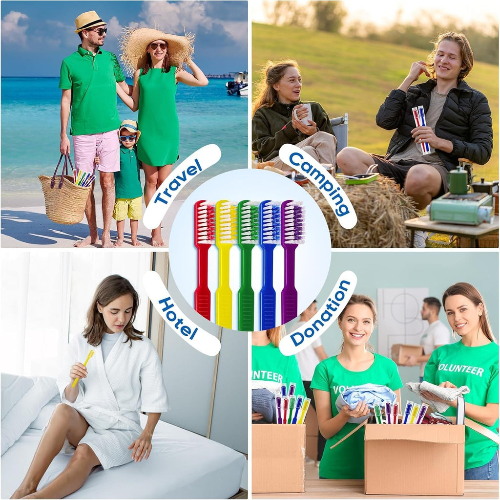 50 Pack Pre-Pasted Disposable Toothbrushes with Toothpaste for Travel & Hotel Use