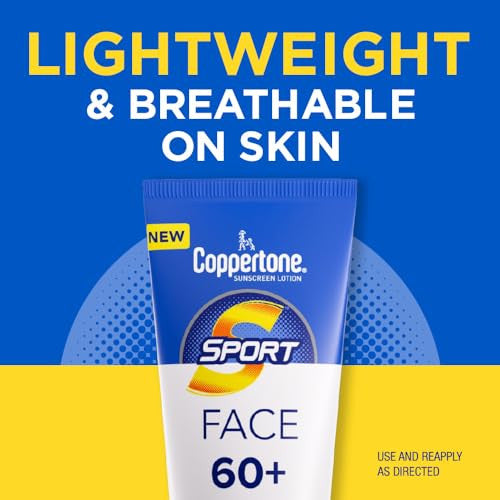 Coppertone Sport Face Sunscreen SPF 60 Clear No White Residue 2.5 Fl Oz