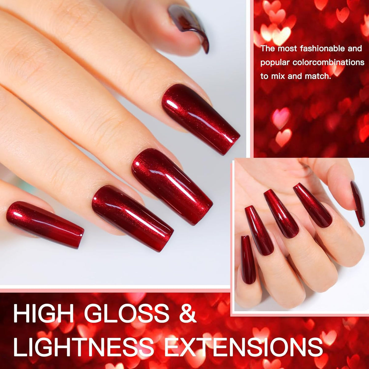 12ml Burgundy Nail Polish - Quick Dry Lustrous Ultra Chrome Finish