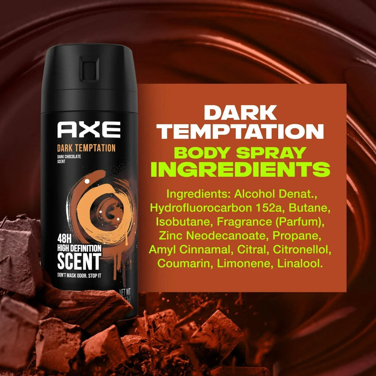 Men's Deodorant Body Spray - Dark Temptation 12-Pack
