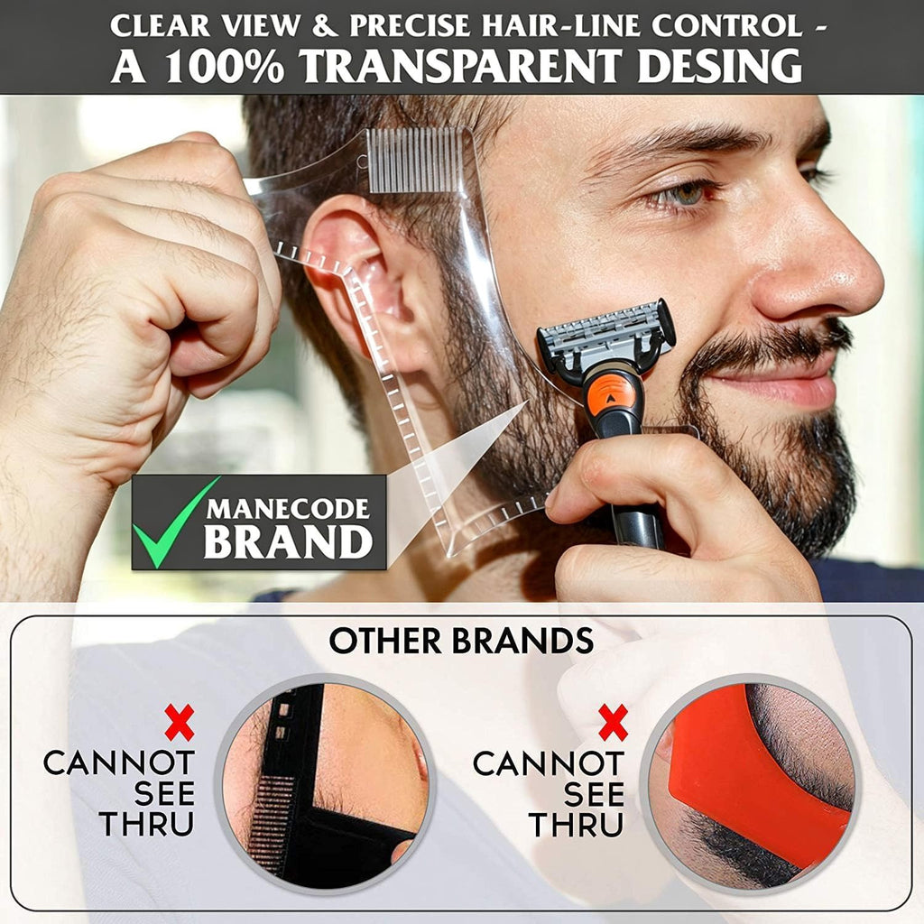 Men's Beard Trimming Kit with Shaper Template & Mini Comb | Grooming Accessories
