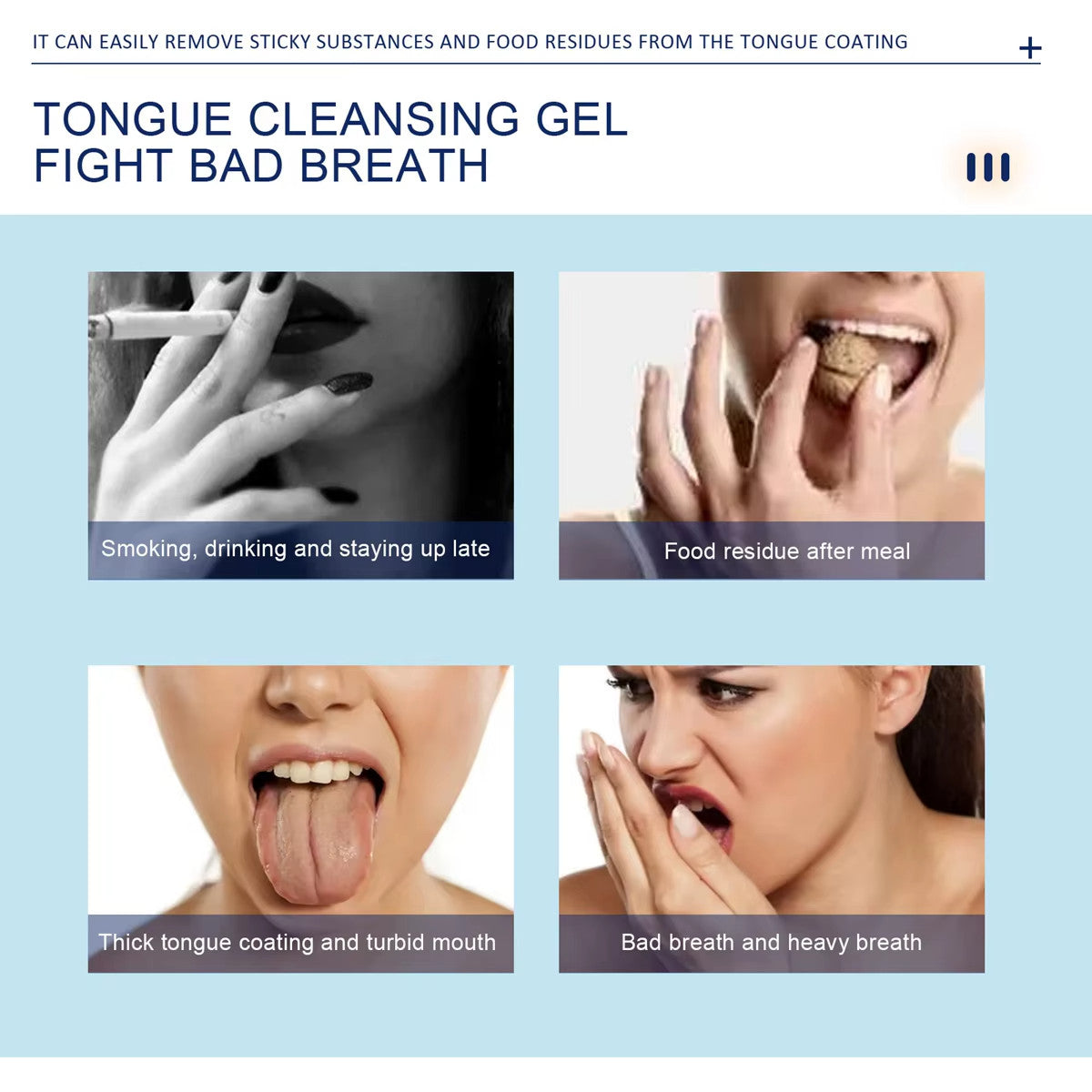 Reusable Silicone Tongue Scraper Cleaner for Oral Care - Adult Dental Hygiene