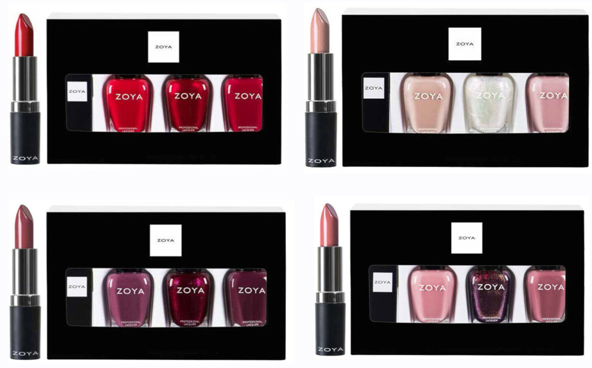 Holiday Nail Polish & Lipstick Set - Full-Size Bottles & Lipstick Assortment