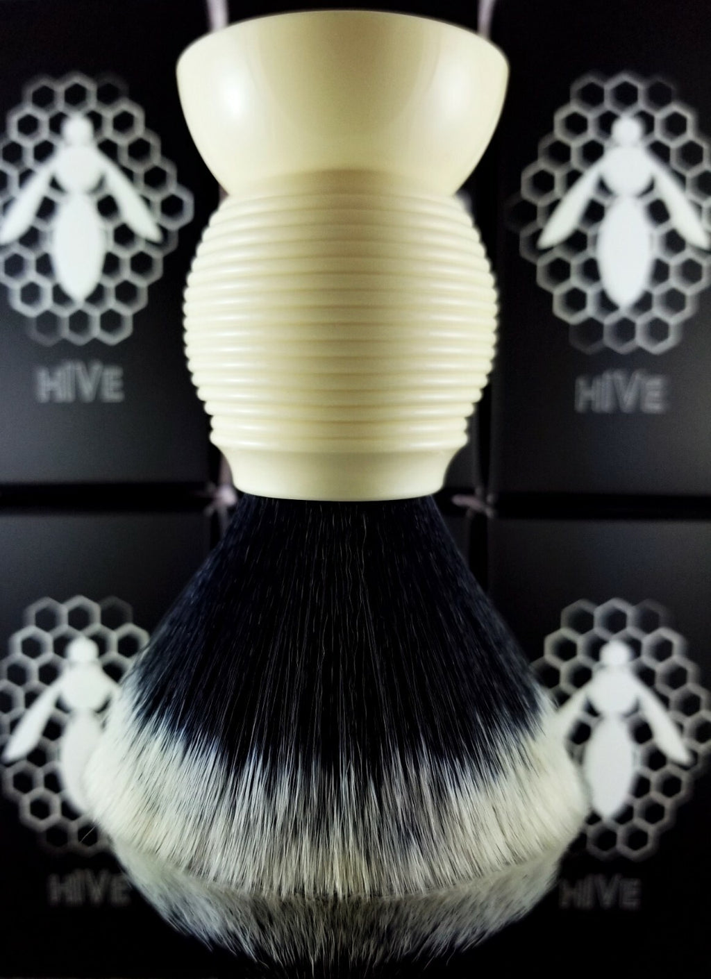 Synthetic Tuxedo Beehive Shaving Brush 26mm Knot - Ivory or Butterscotch