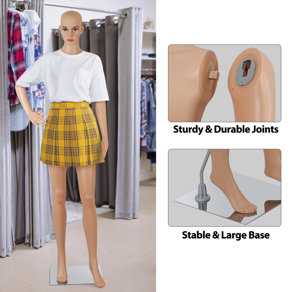Female Full Body Dress Form Mannequin - Adjustable Realistic Display with Base Stand