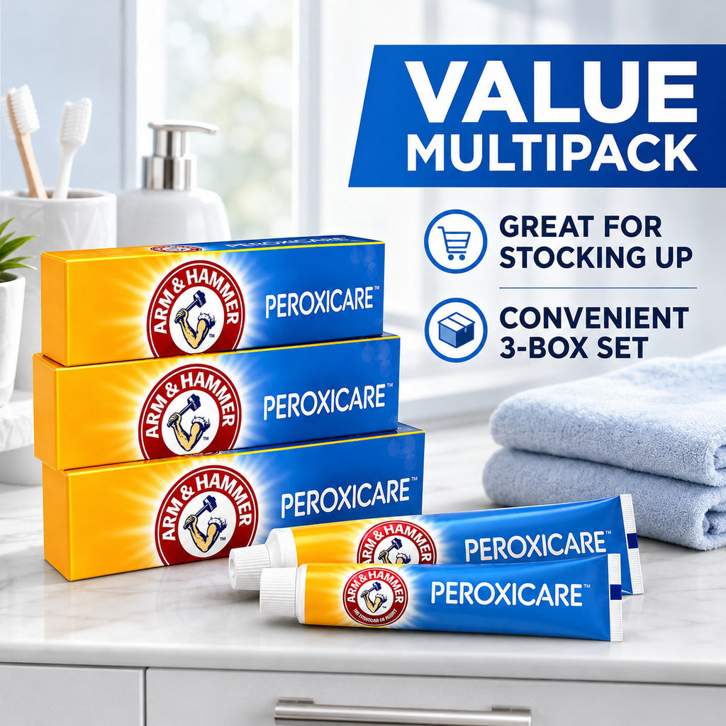 Arm & Hammer Peroxicare Fluoride Toothpaste 6 Pack - Fresh Mint, White Teeth